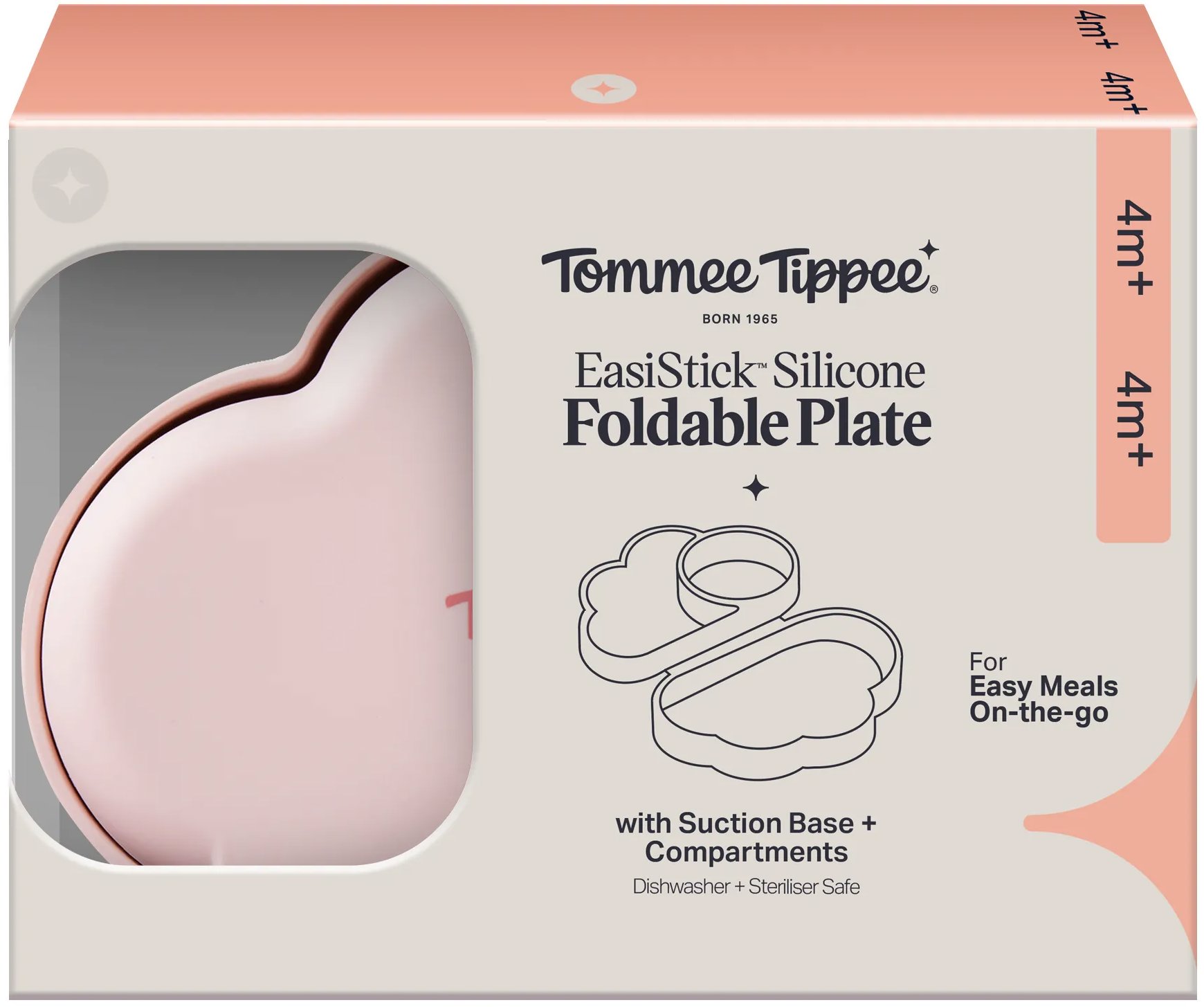 Tommee Tippee silikonová svačinová krabička, růžová