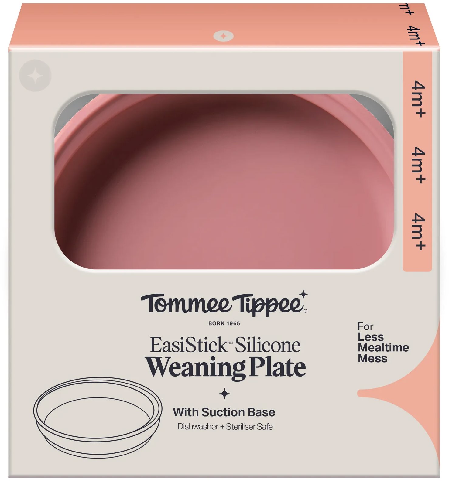 Tommee Tippee silikonové nádobí s přísavkou, růžový