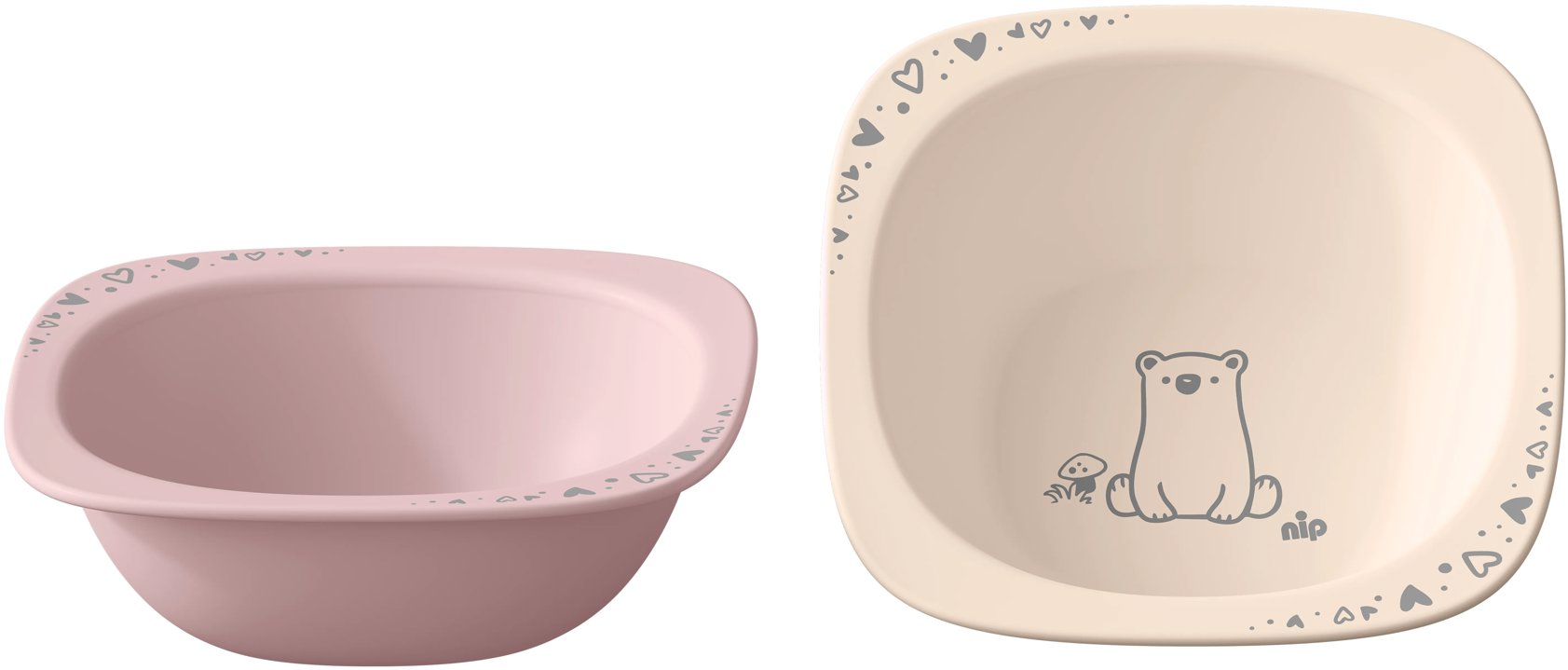 NIP Nature Line miska pink 4 m+, 2 ks