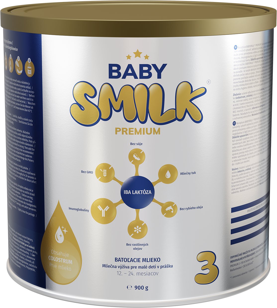 Babysmilk Premium 3 batolecí mléko s kolostrem pro malé děti (900 g)