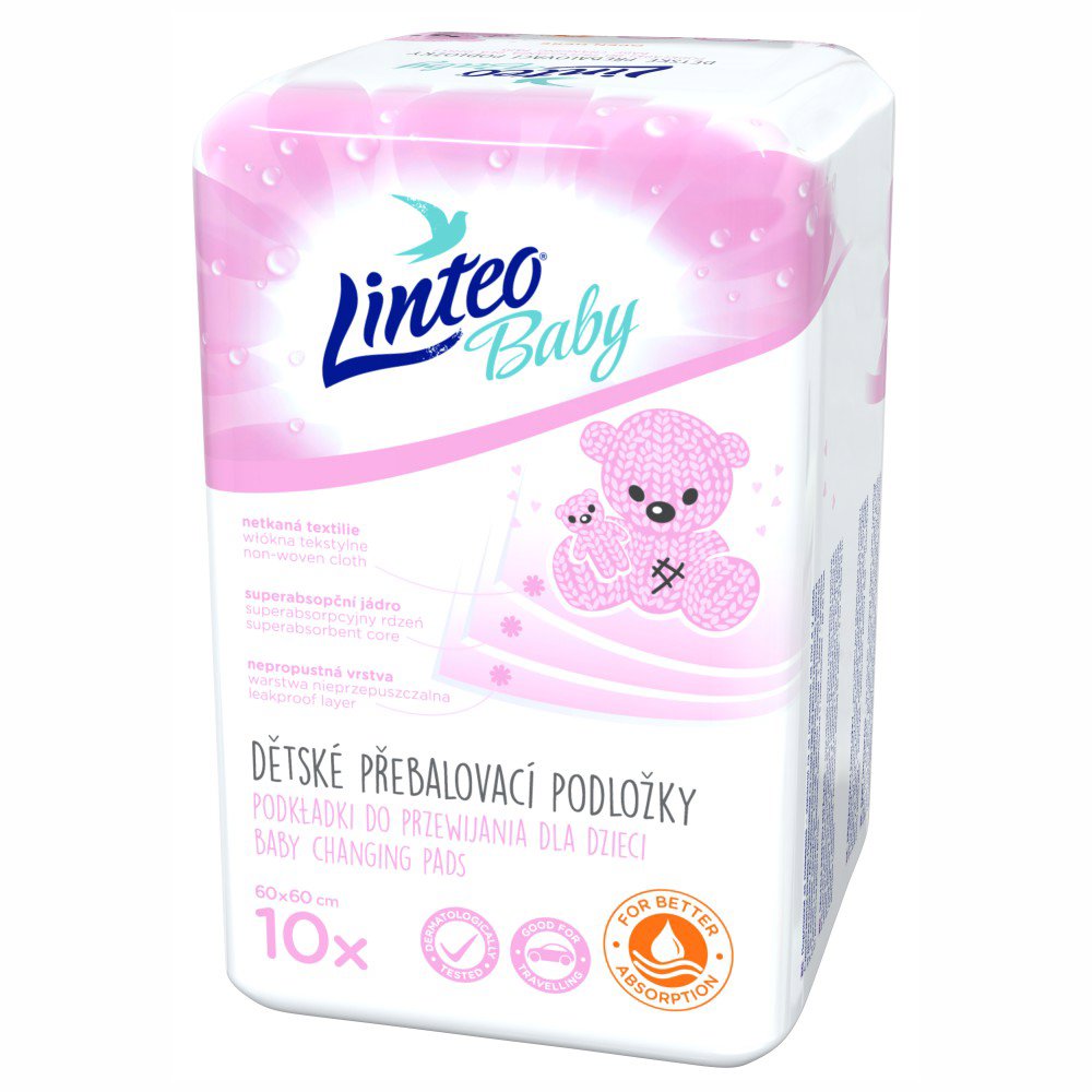 LINTEO Baby přebalovací podložky 60 × 60 cm, 10 ks