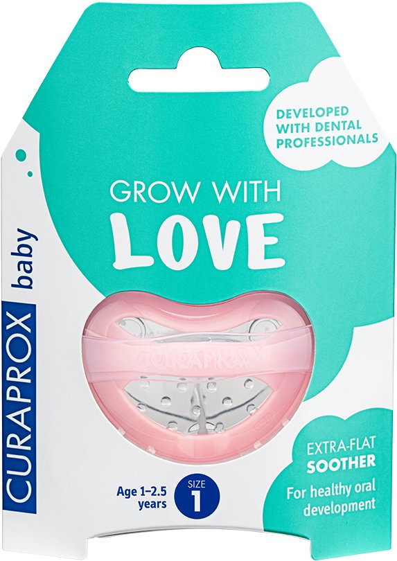 CURAPROX Baby, ortodontický dudlík 1–2,5 roku, vel. 1, růžový