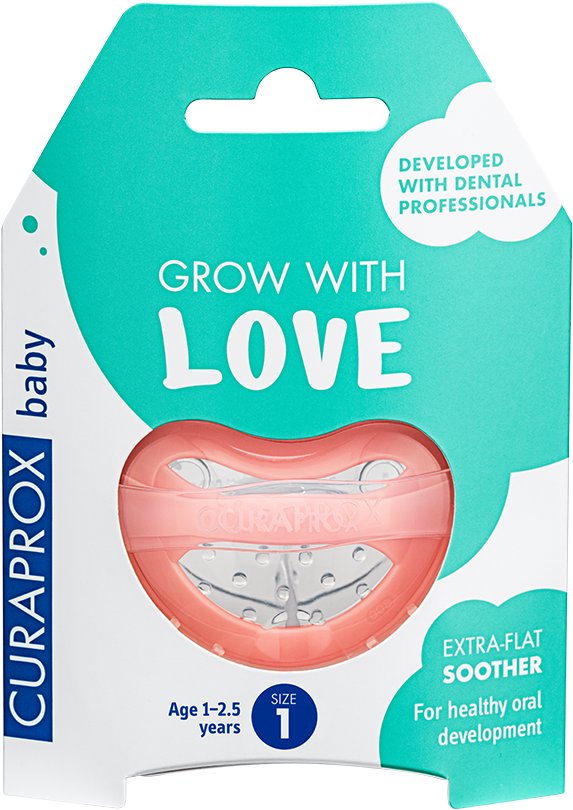 CURAPROX Baby, ortodontický dudlík 1–2,5 roku, vel. 1, korálový