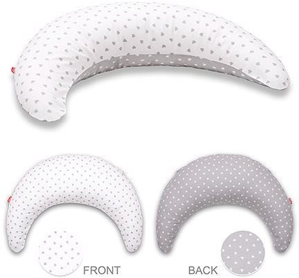 SCAMP Kojící polštář půlměsíc Little Heart White Grey
