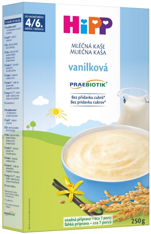 HiPP PRAEBIOTIK Mléčná první kaše pro kojence vanilková 250 g
