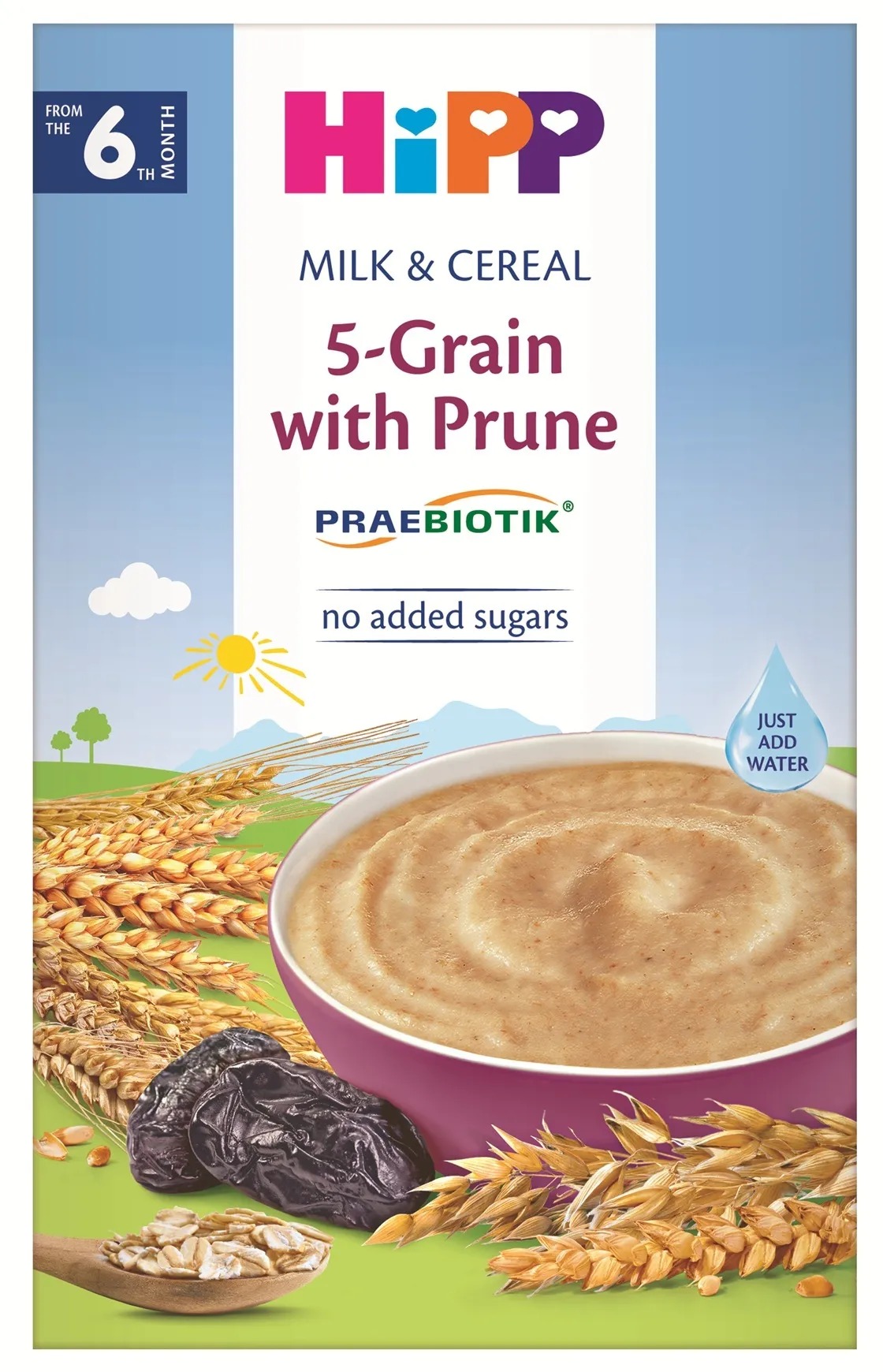 HiPP PRAEBIOTIK Mléčná kaše vícezrnná se švestkami 250 g
