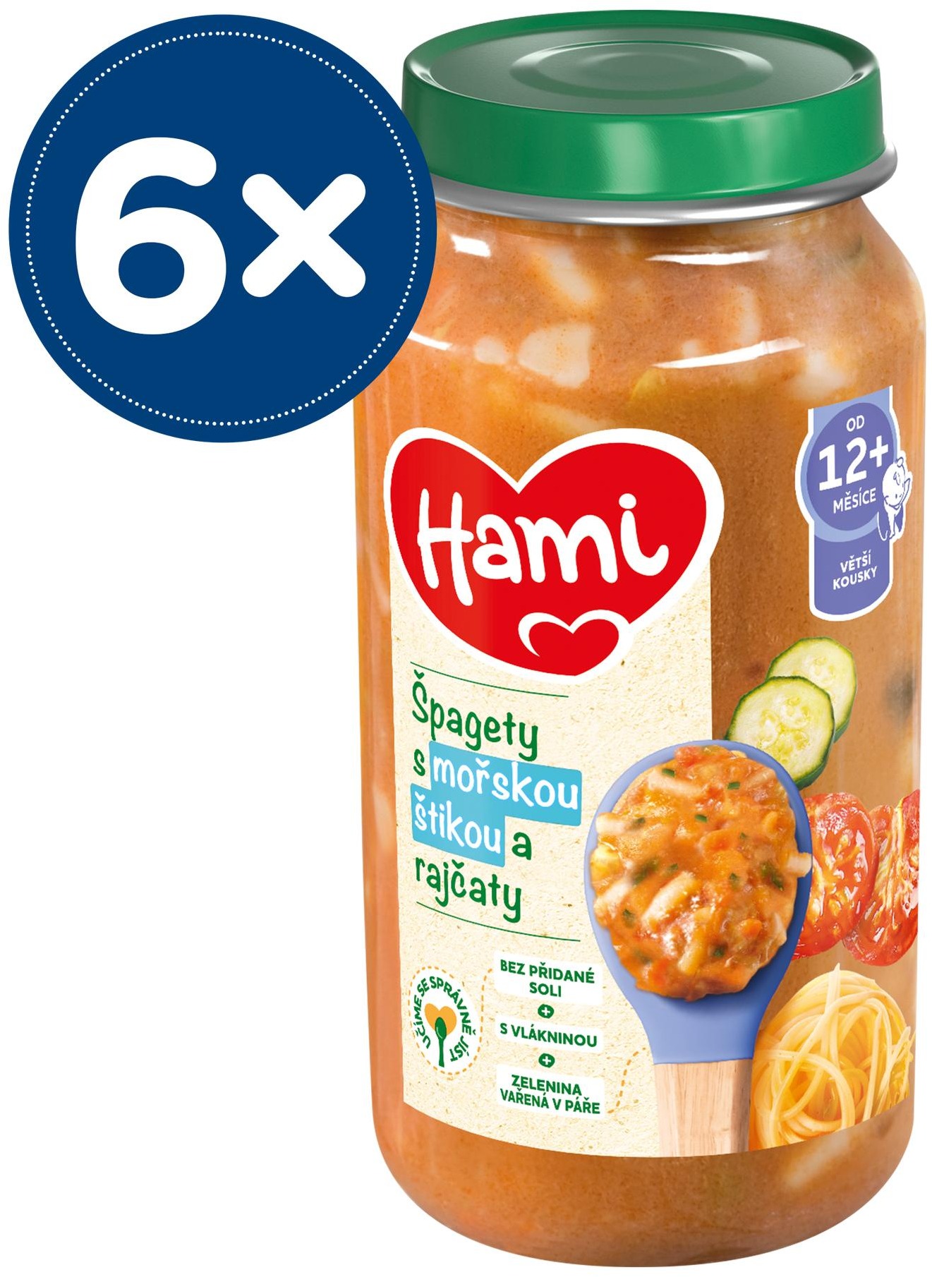 Hami Špagety s mořskou štikou, rajčaty a cuketou 6× 250 g