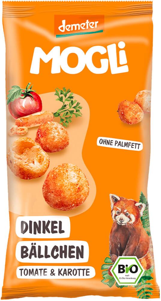 MOGLi BIO špaldové kuličky s rajčaty a mrkví (certifikace Demeter) 40 g