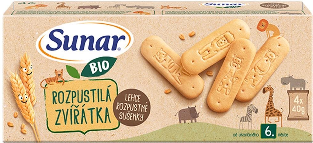 Sunar BIO sušenky rozpustilá zvířátka 6× (4× 40 g)
