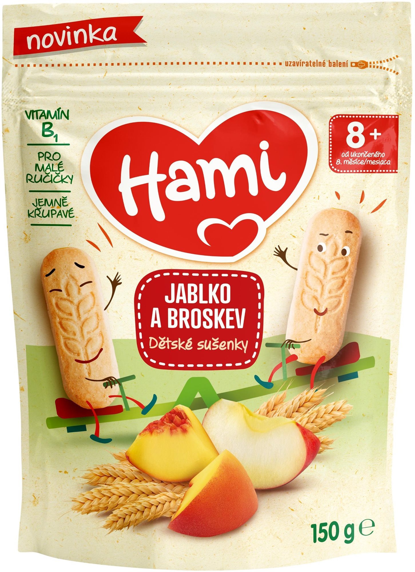 Hami dětské sušenky jablko a broskev 150 g