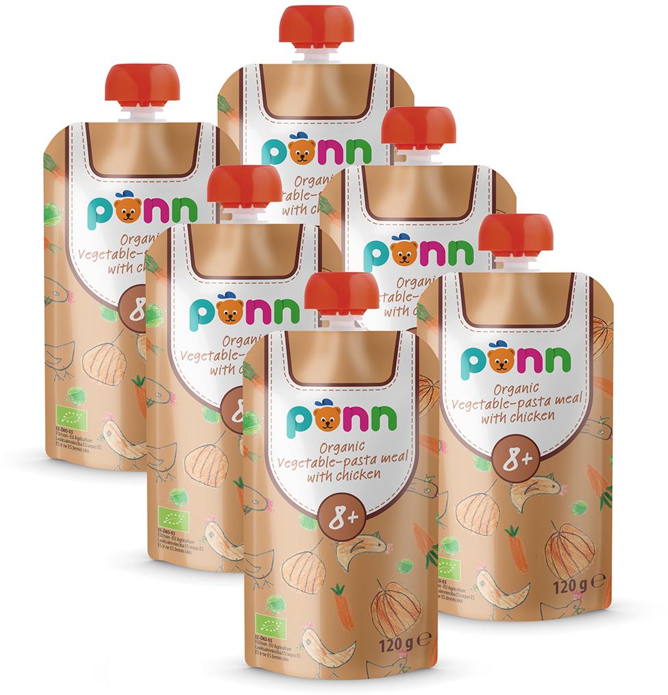 SALVEST Ponn BIO Kuřátko s těstovinami 6× 120 g