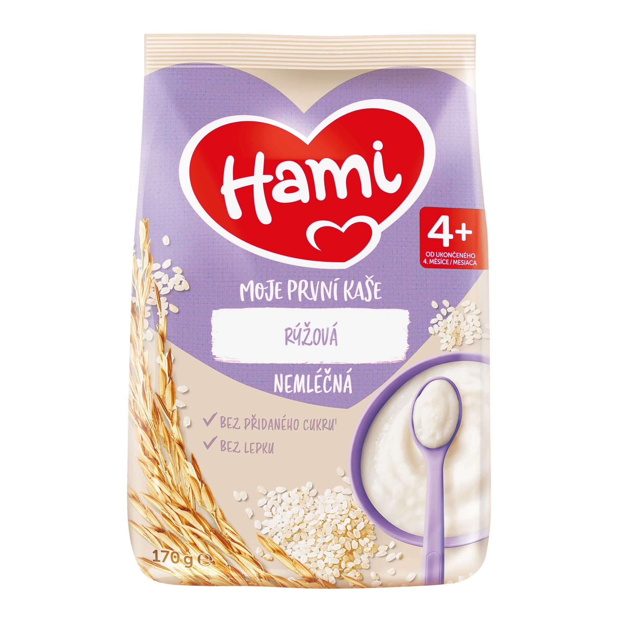 Hami Moje první kaše nemléčná rýžová 4+, 170 g
