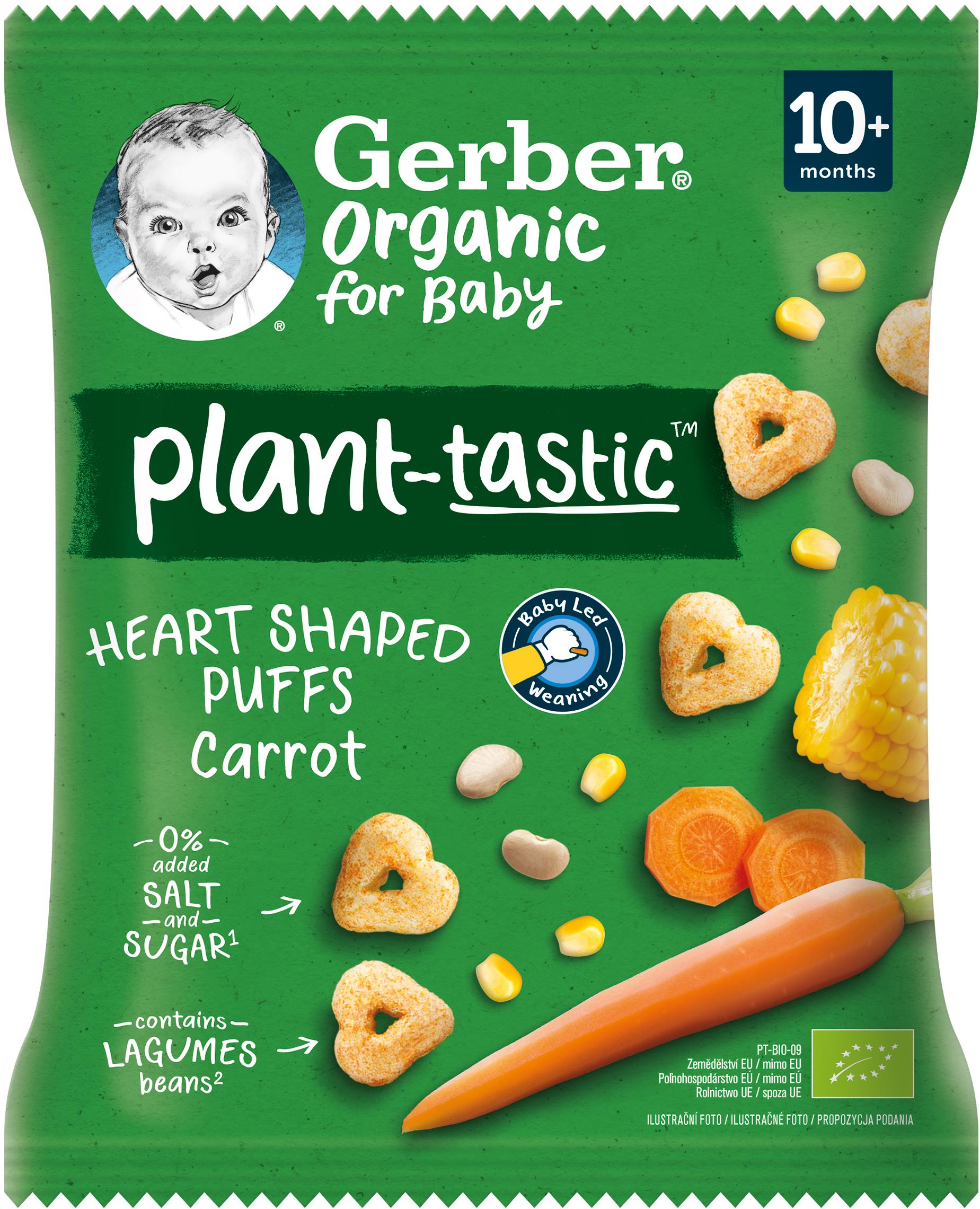 GERBER Organic křupavá srdíčka s mrkví 28 g