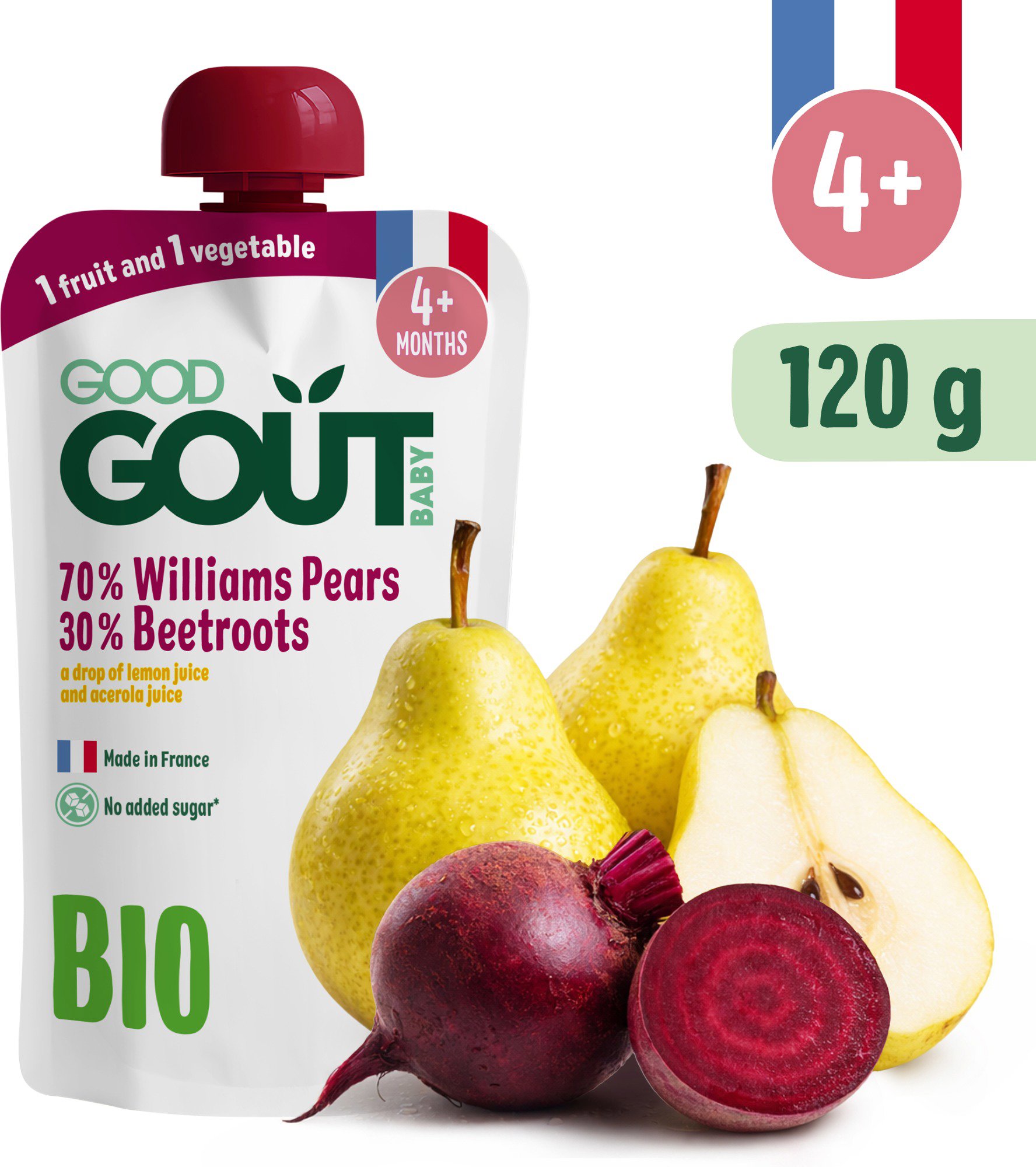 Good Gout BIO Hruška Williams s červenou řepou 120 g
