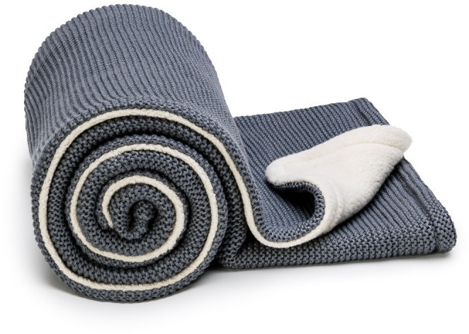 T-TOMI Pletená deka WARM Dark grey waves