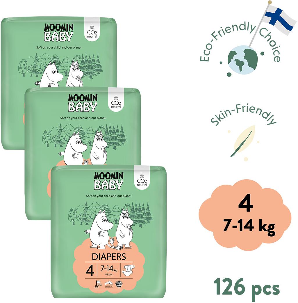 Moomin Baby 4 Maxi 7–14 kg (126 ks)