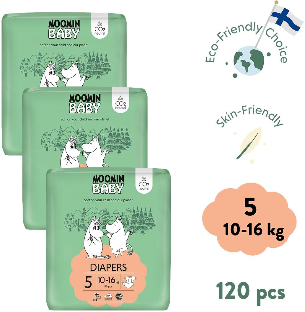 Moomin Baby 5 Maxi 10–16 kg (120 ks)