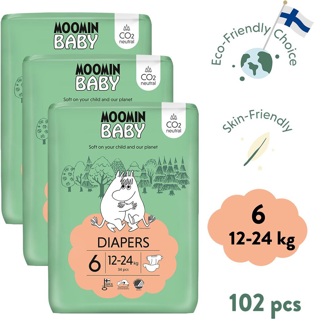 Moomin Baby 6 Maxi 12–24 kg (102 ks)