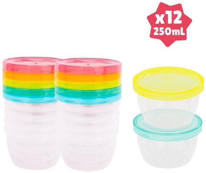 Badabulle Maxi Fun Colors 250 ml, 12 ks - svačinový box s 12 ks, 250 ml, různých barev a vzorů.