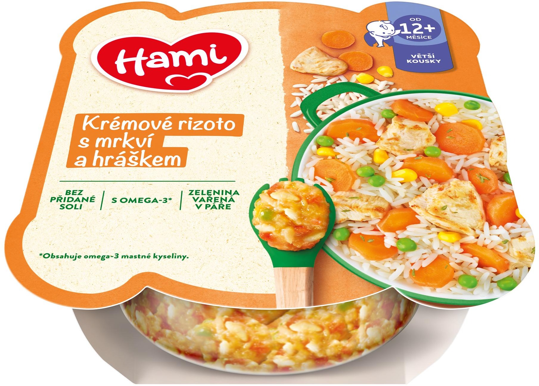 HAMI zeleninový talířek Krémové rizoto s mrkví a hráškem 230 g