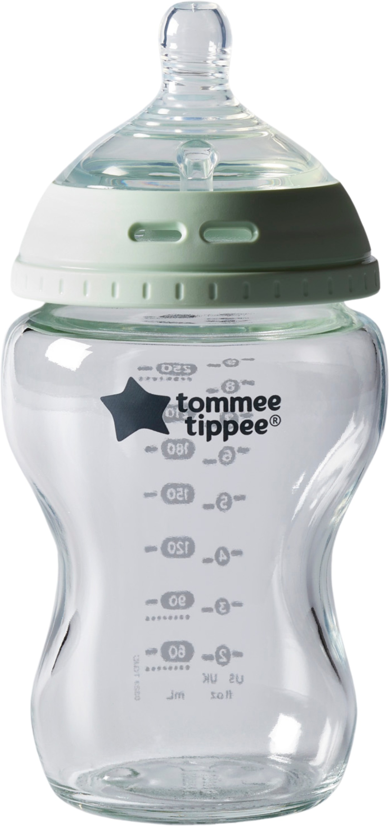 Tommee Tippee Skleněná Samosterilizační Kojenecká Lahev ANTI-COLIC savička Pomalý Průtok 250 ml, 0m+
