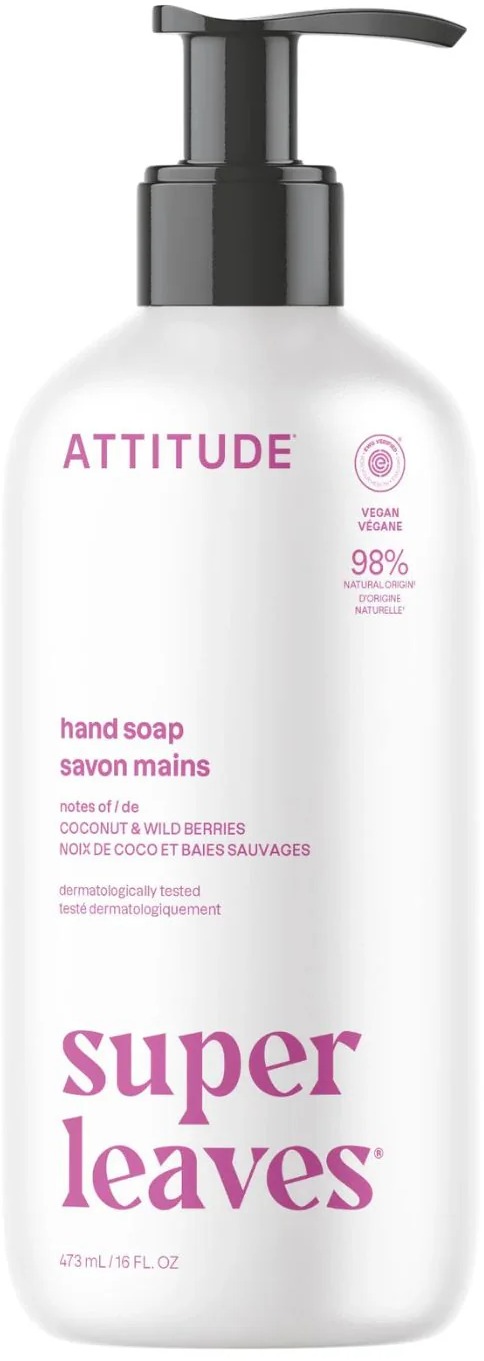 ATTITUDE Super Leaves Natural Hand Soap Coconut & Wild Berries 473 ml