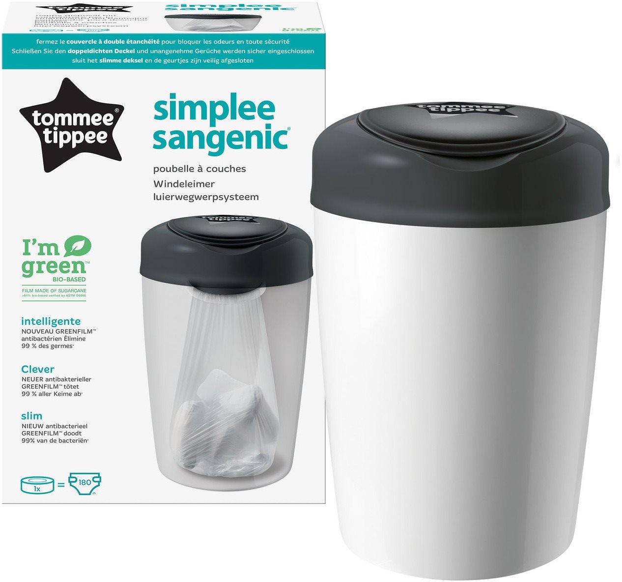 Tommee Tippee Simplee Koš Na Pleny, Bílý