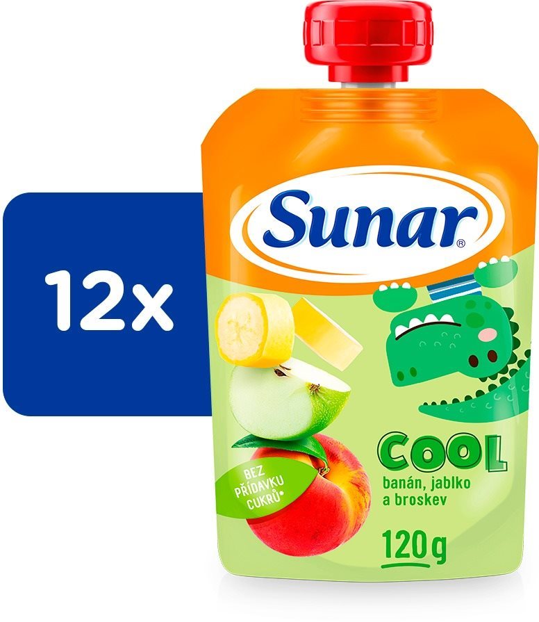 Sunar Cool ovocná kapsička broskev, banán, jablko 12× 120 g