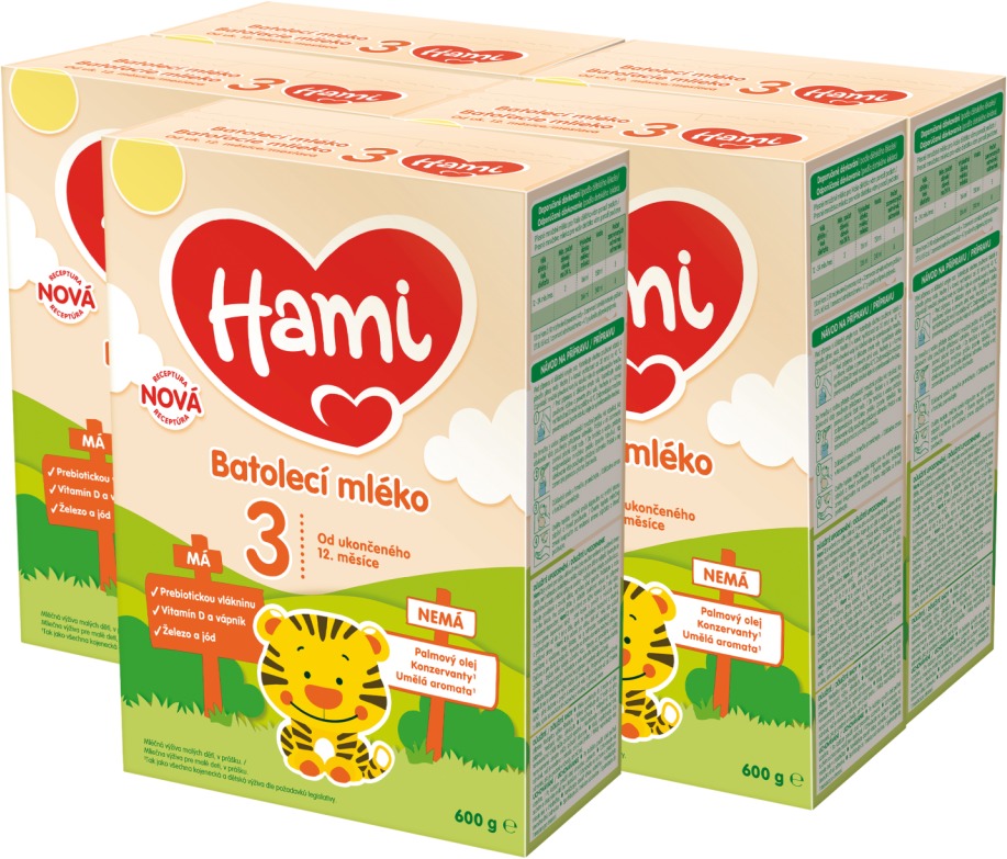 Hami 3 Batolecí kojenecké mléko 12m+ (5× 600 g)