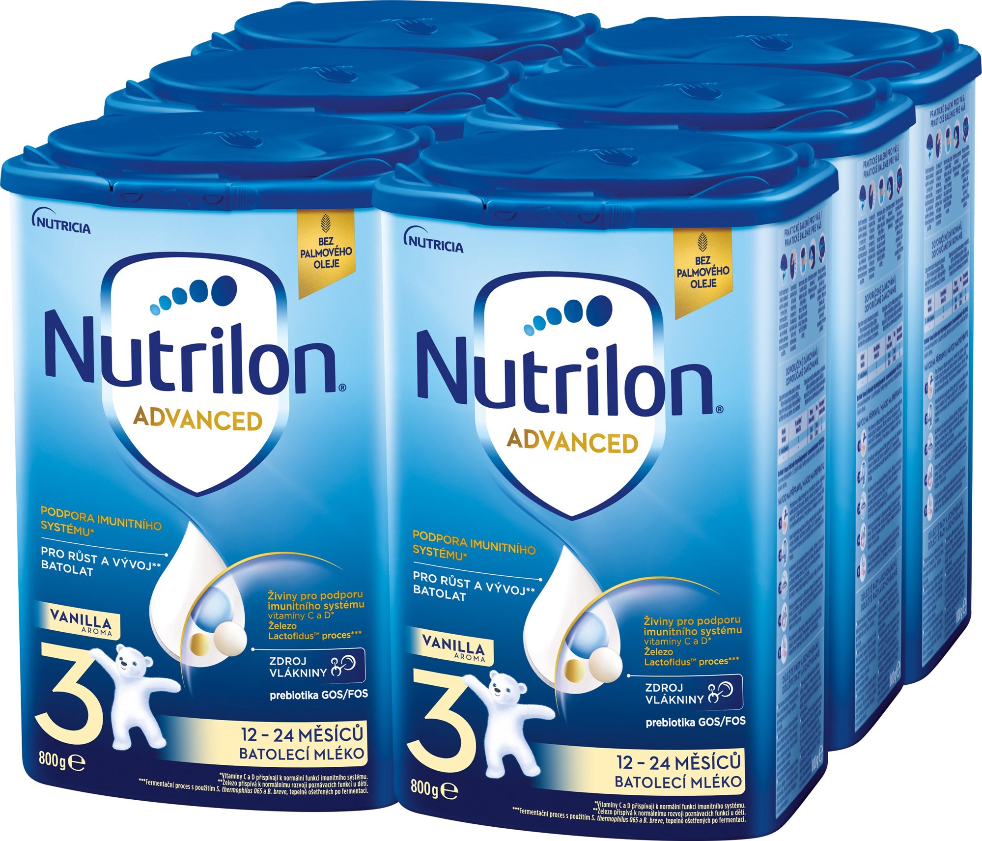 Nutrilon 3 Advanced Vanilla batolecí mléko 6× 800 g, 12+