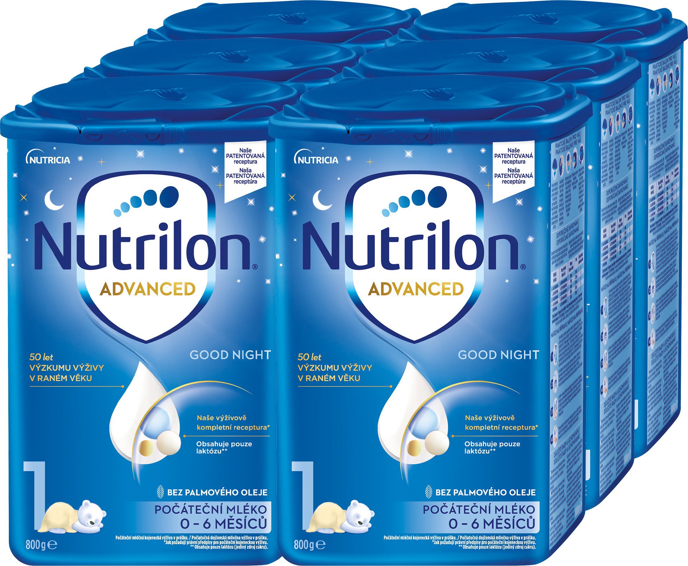 Nutrilon 1 Advanced Good Night počáteční kojenecké mléko 6× 800 g, 0+