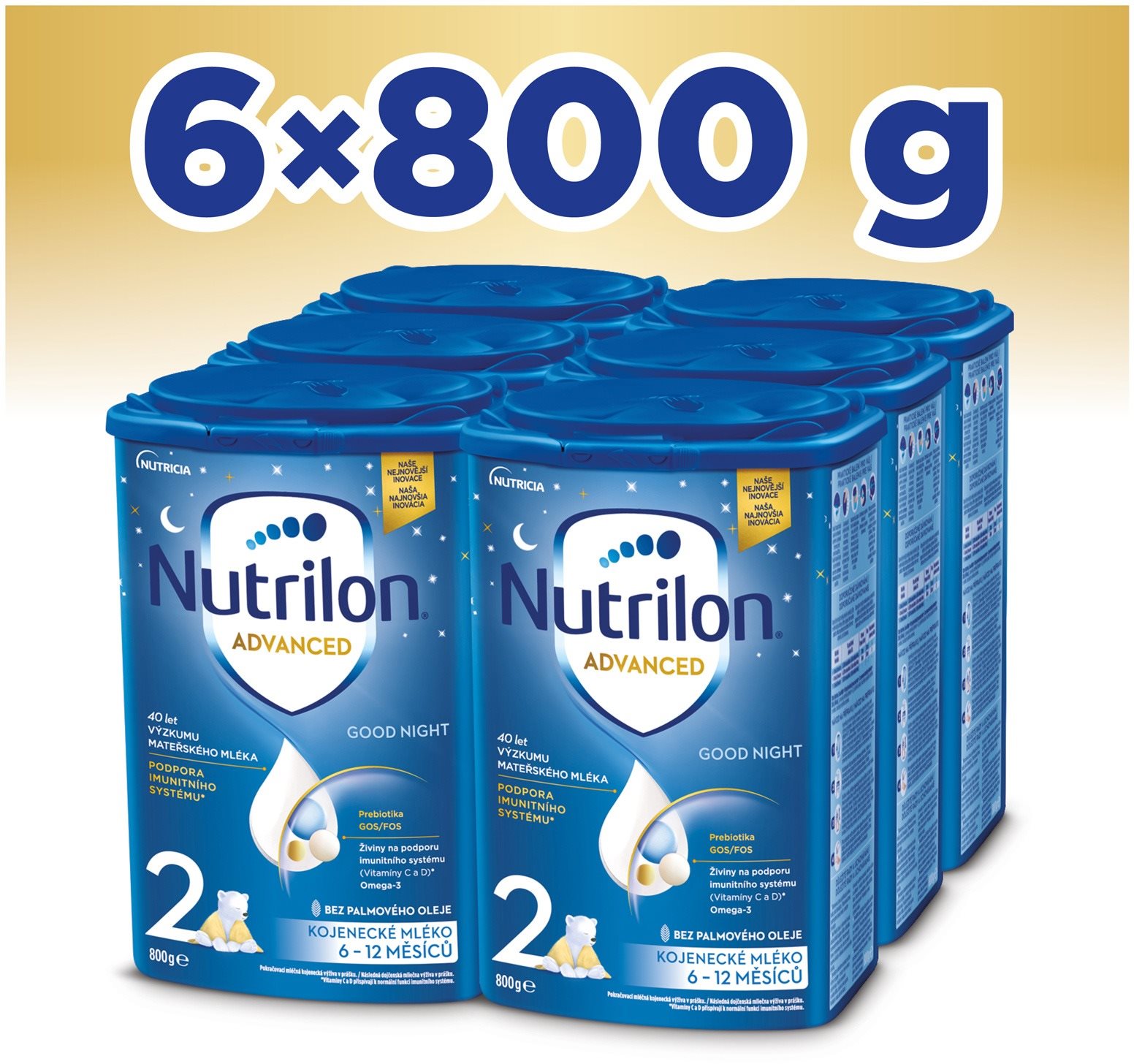 Nutrilon 2 Advanced Good Night pokračovací kojenecké mléko 6× 800 g