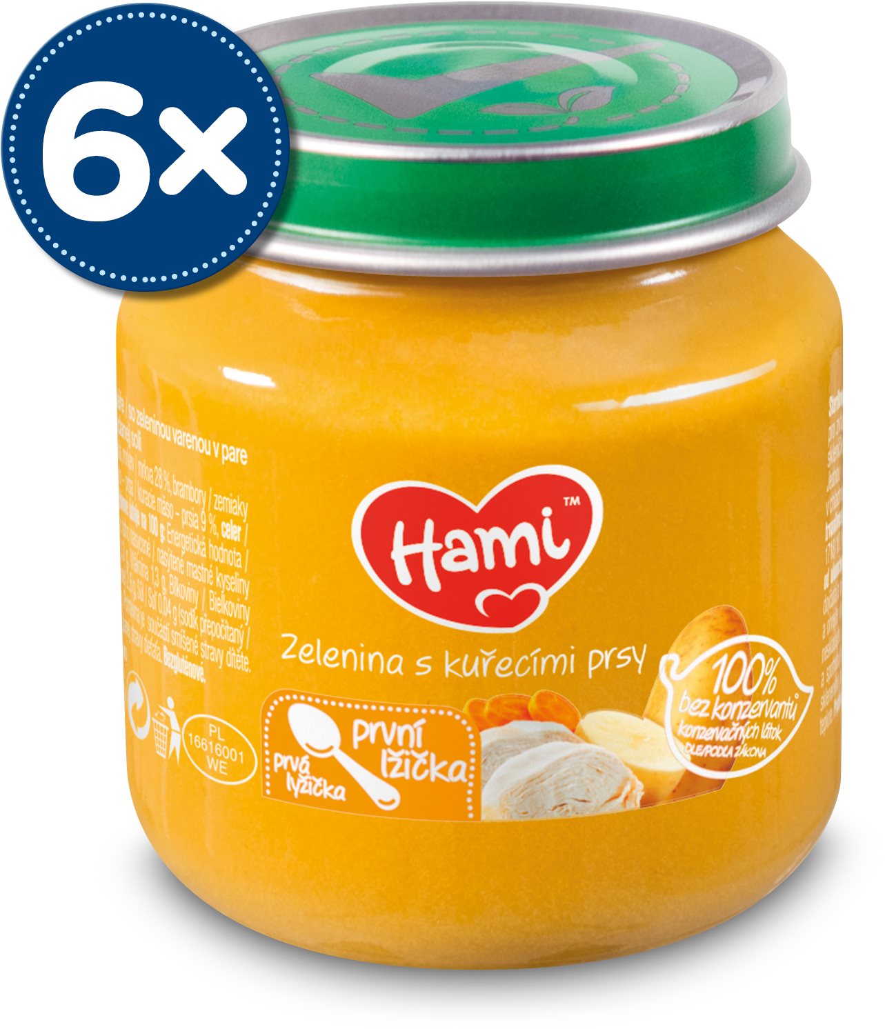 Hami První lžička Zelenina s kuřecími prsy 6× 125 g