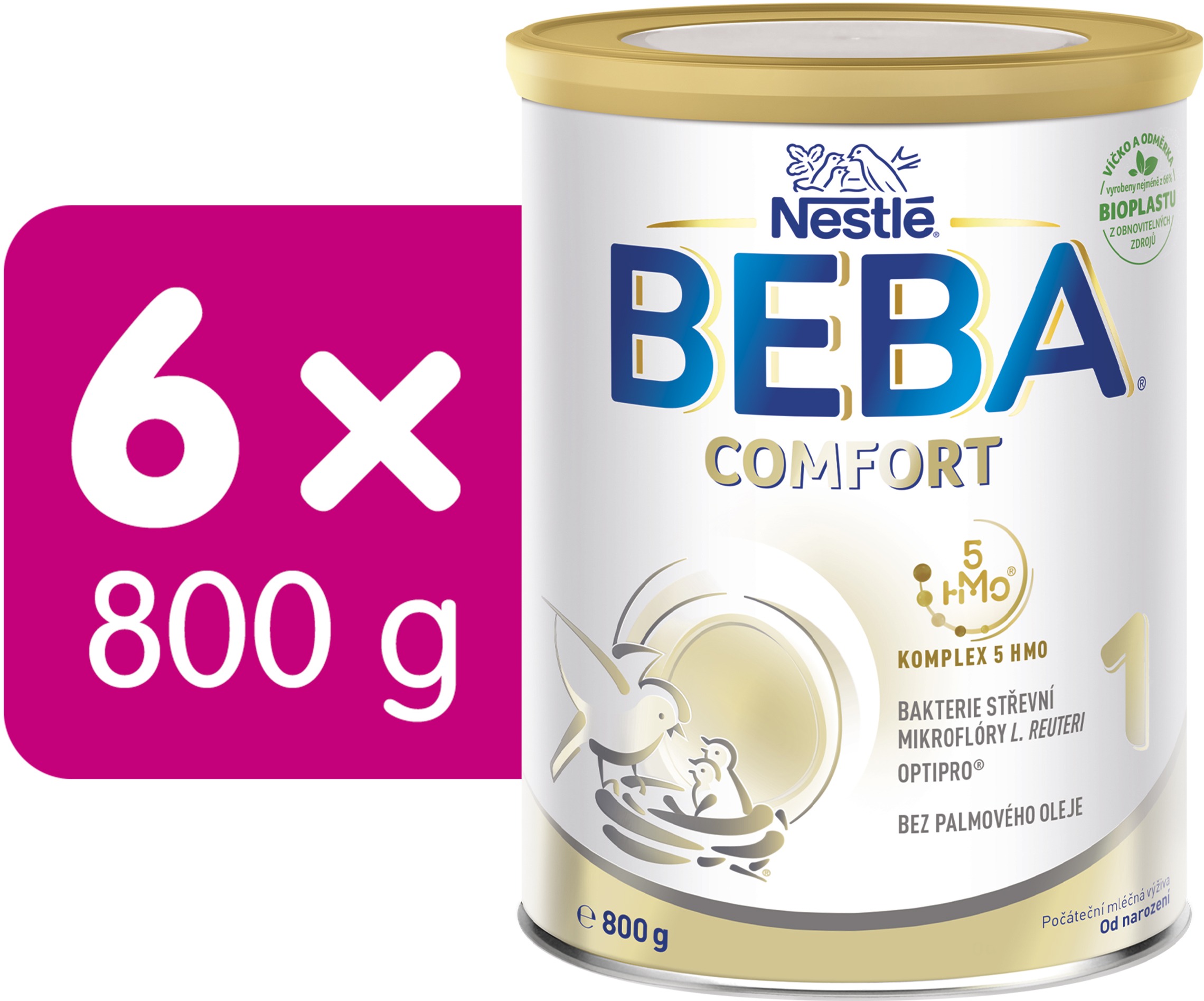 BEBA COMFORT 1, HMO počáteční kojenecké mléko, (6× 800 g)