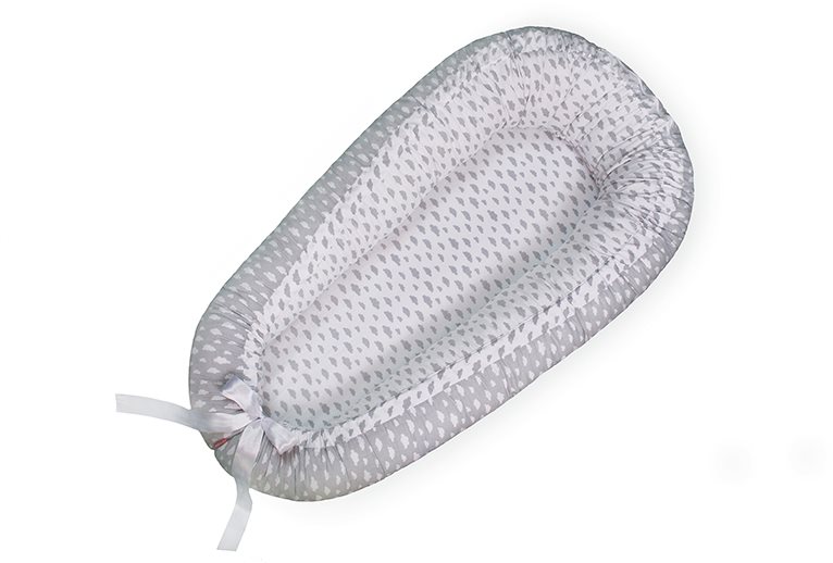 SCAMP Hnízdečko s kokosovou vložkou mráčky - bílo-šedé