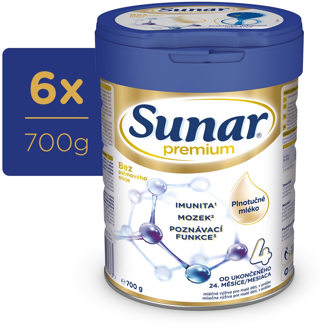 Sunar Premium 4 batolecí mléko, 6× 700 g