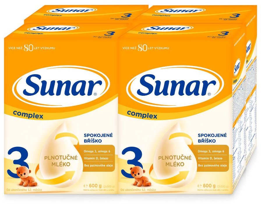 Sunar Complex 3 batolecí mléko, 4× 600 g