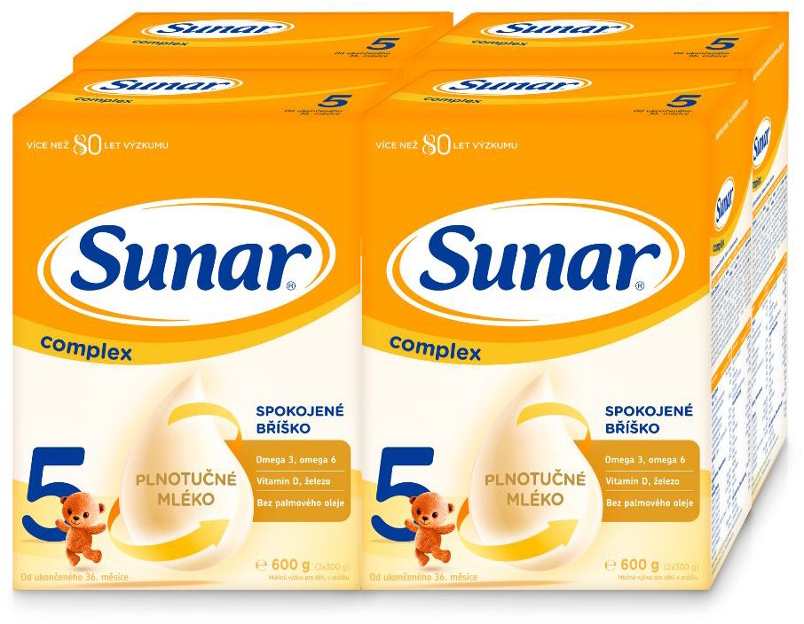 Sunar Complex 5 dětské mléko, 4× 600 g