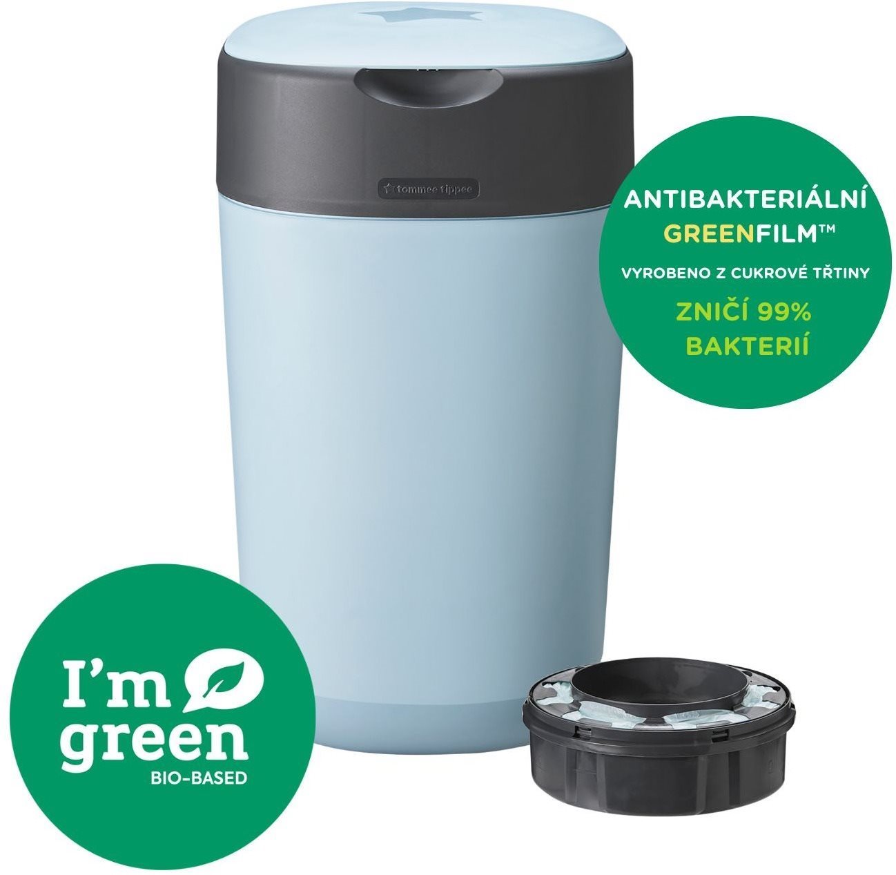 Tommee Tippee Twist & Click koš na pleny modrý + 1 kazeta