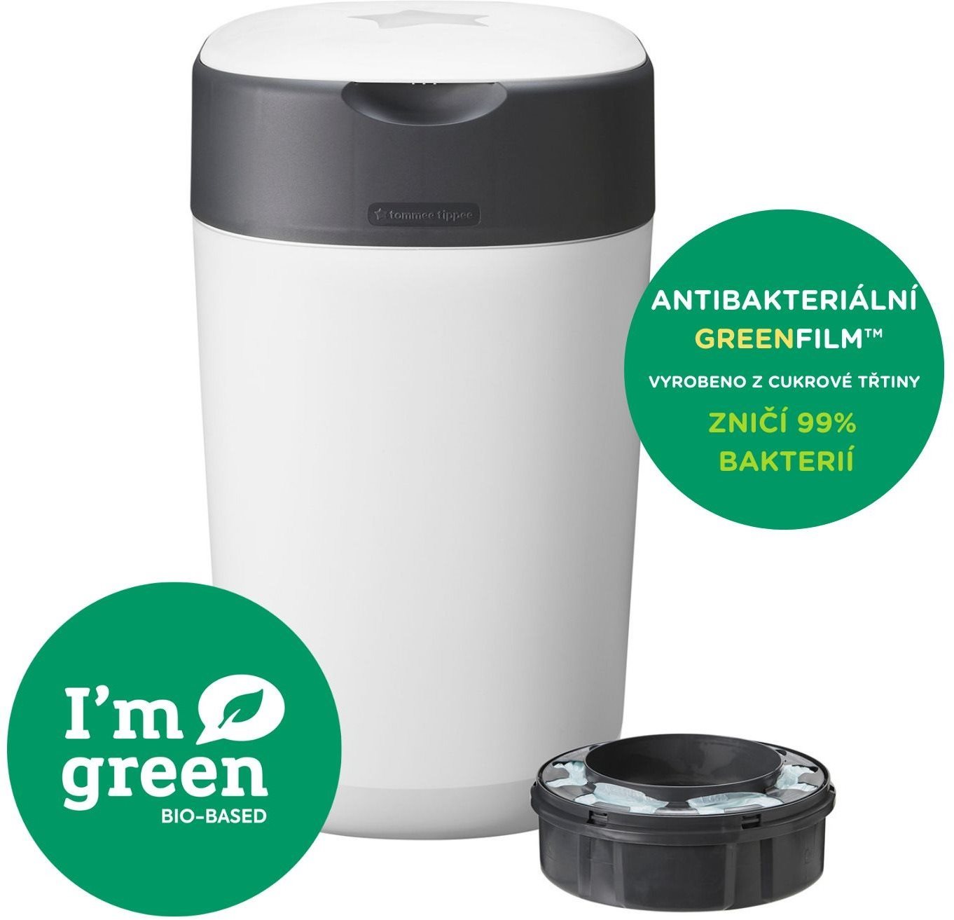 Tommee Tippee Twist & Click koš na pleny bílý + 1 kazeta