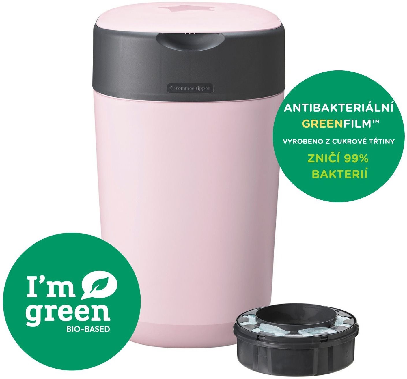 Tommee Tippee Twist & Click koš na pleny růžový + 1 kazeta