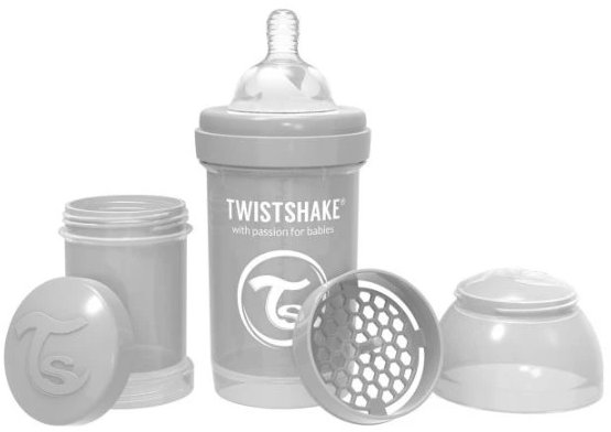TWISTSHAKE Anti-Colic 0m+ šedá, 180 ml