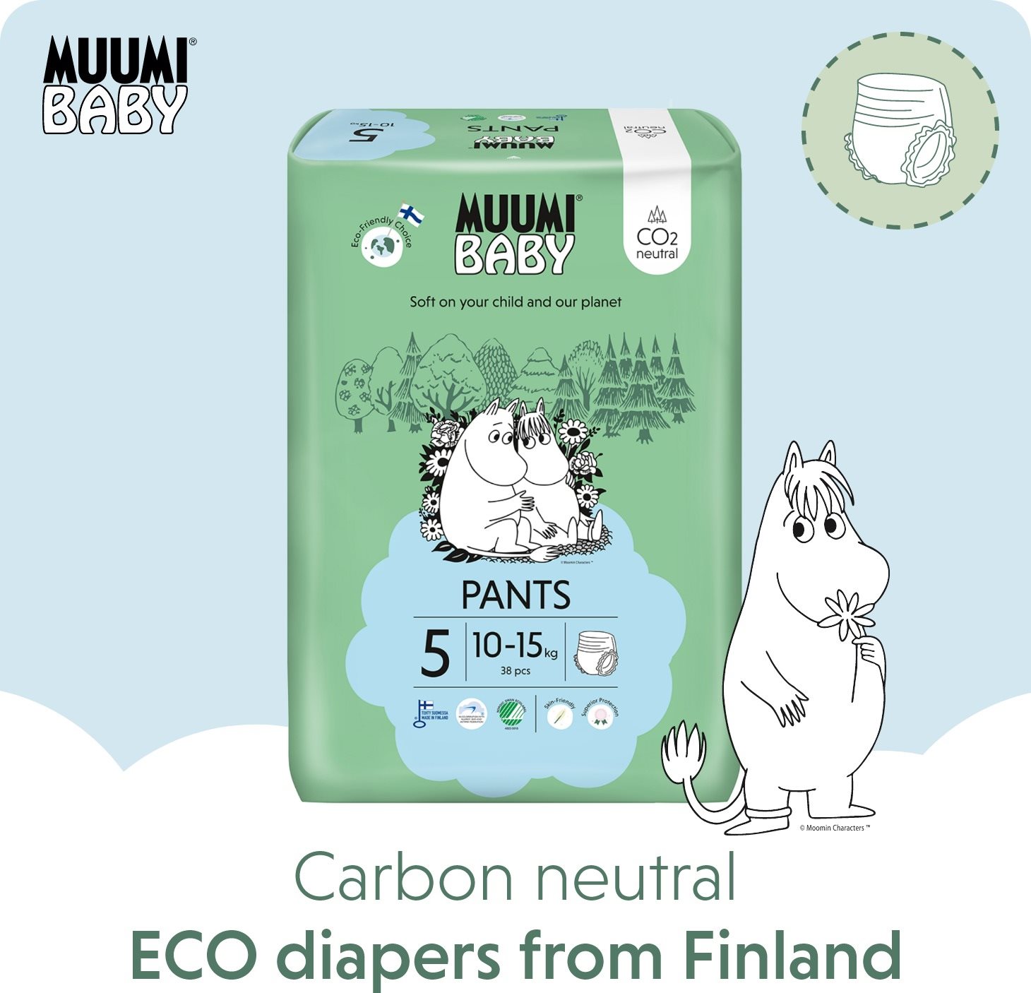 Muumi Baby Pants Maxi+ vel. 5 (114 ks)