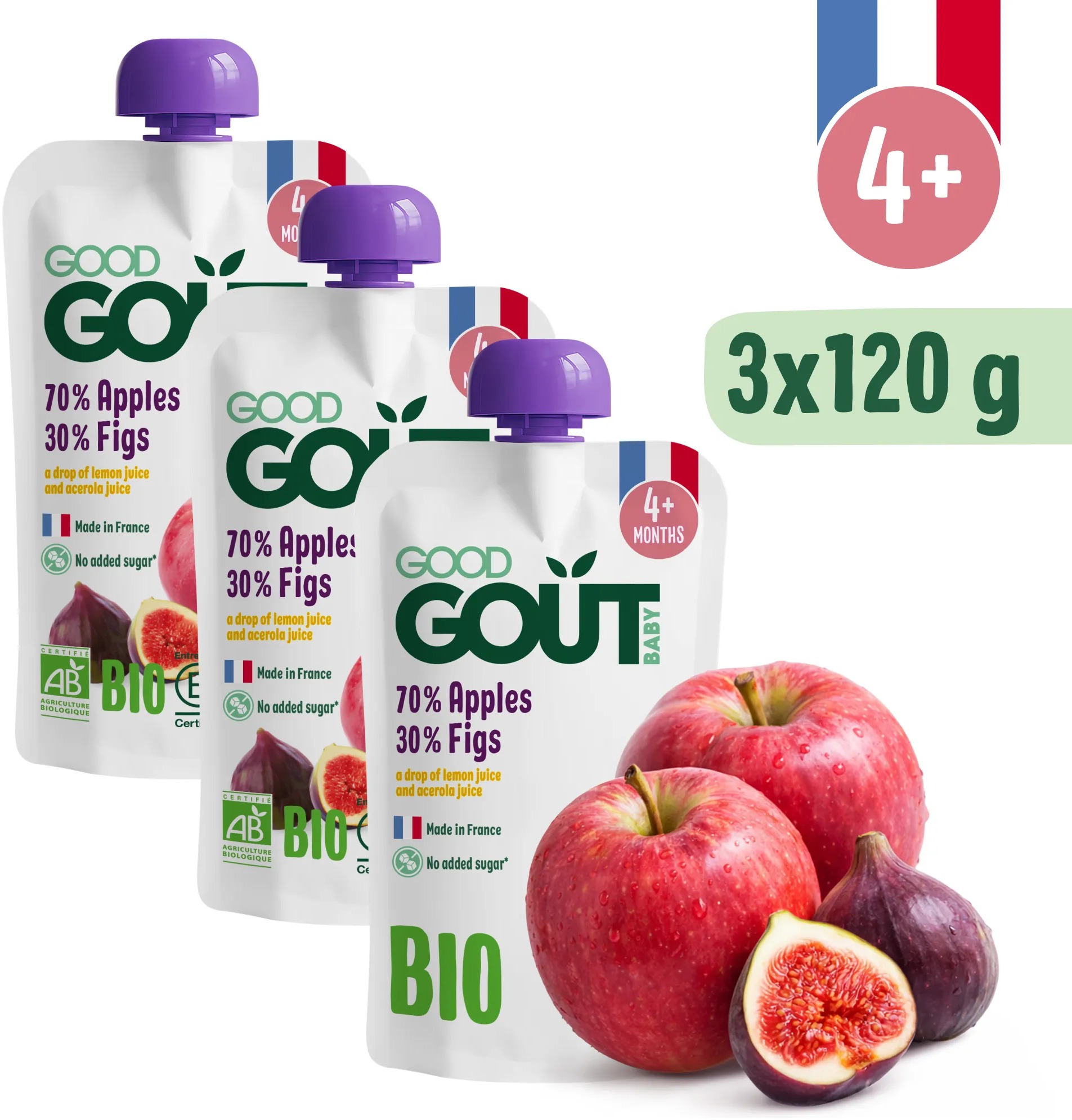 Good Gout BIO Jablko a fíky 3× 120 g