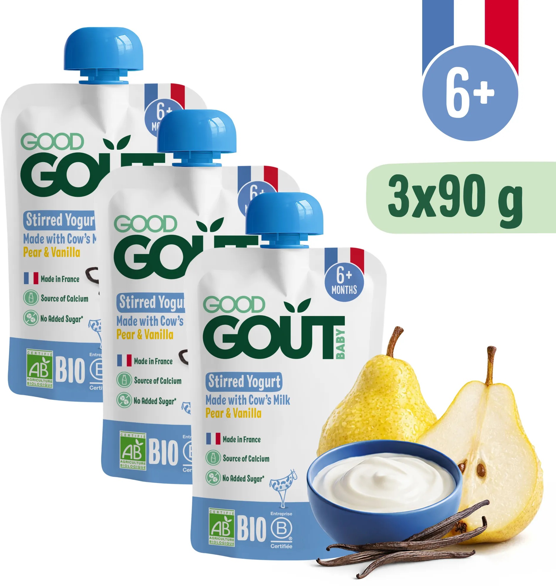 Good Gout BIO Vanilkový dezert s hruškou 3× 90 g