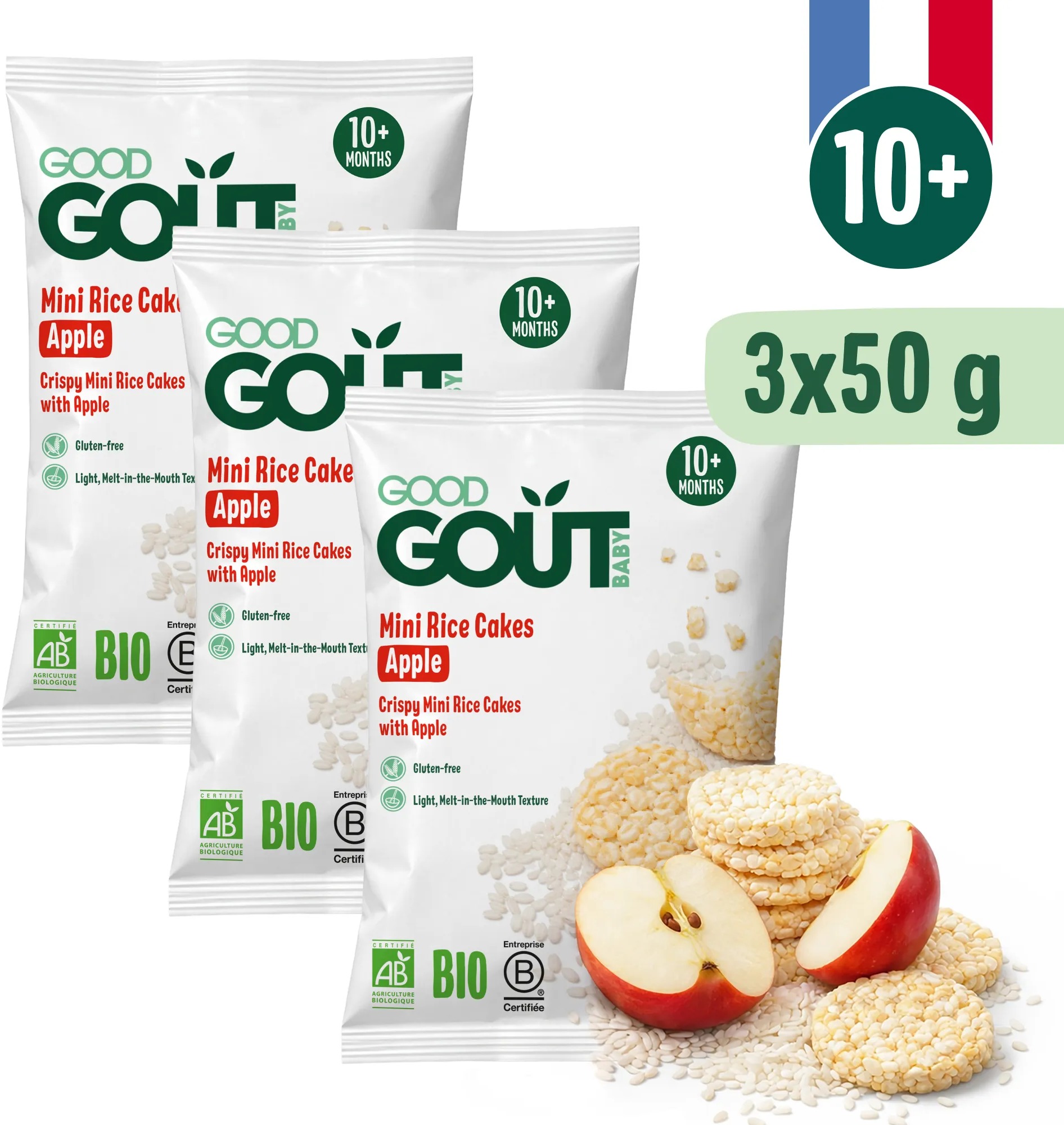 Good Gout BIO Mini rýžové koláčky s jablky 3× 40 g