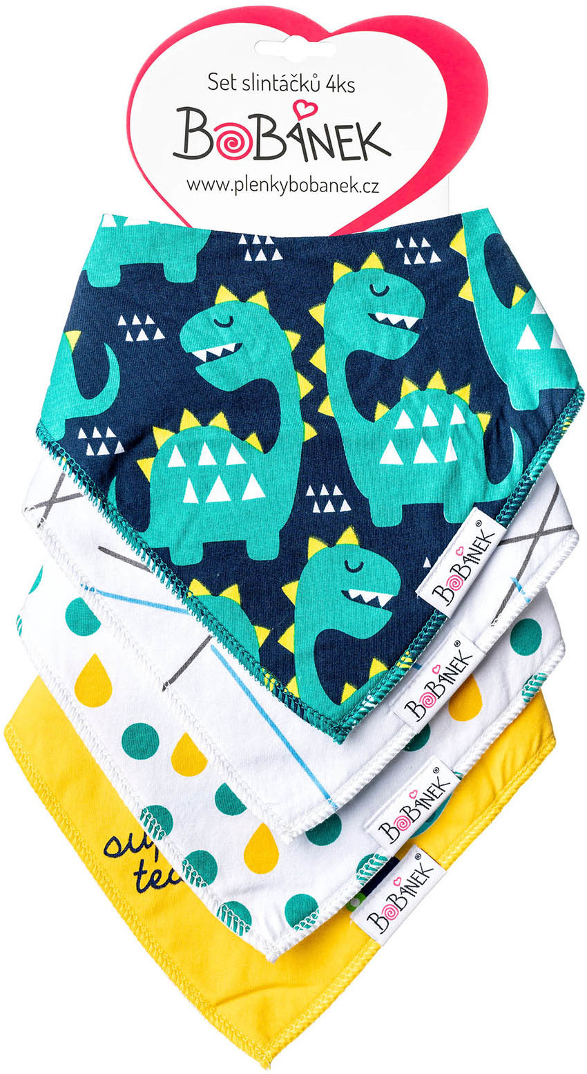 Bobánek Set slintáčků 4 ks, Dinosauři