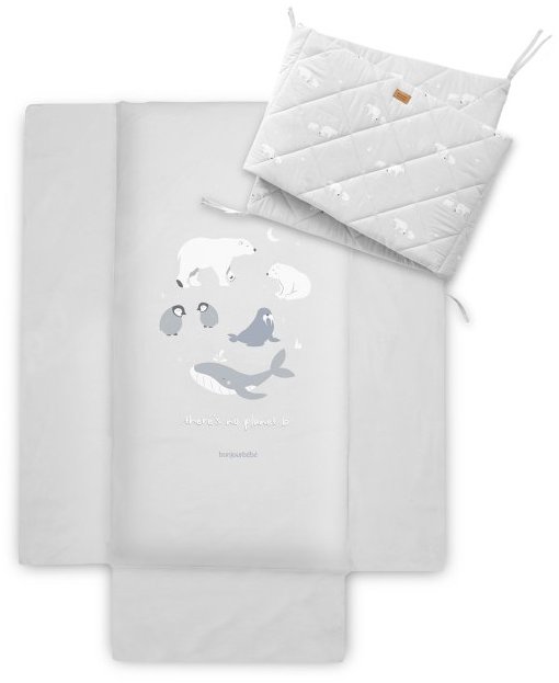Bonjourbébé 2dílný bavlněný set do postýlky Polaris Grey 0 m+
