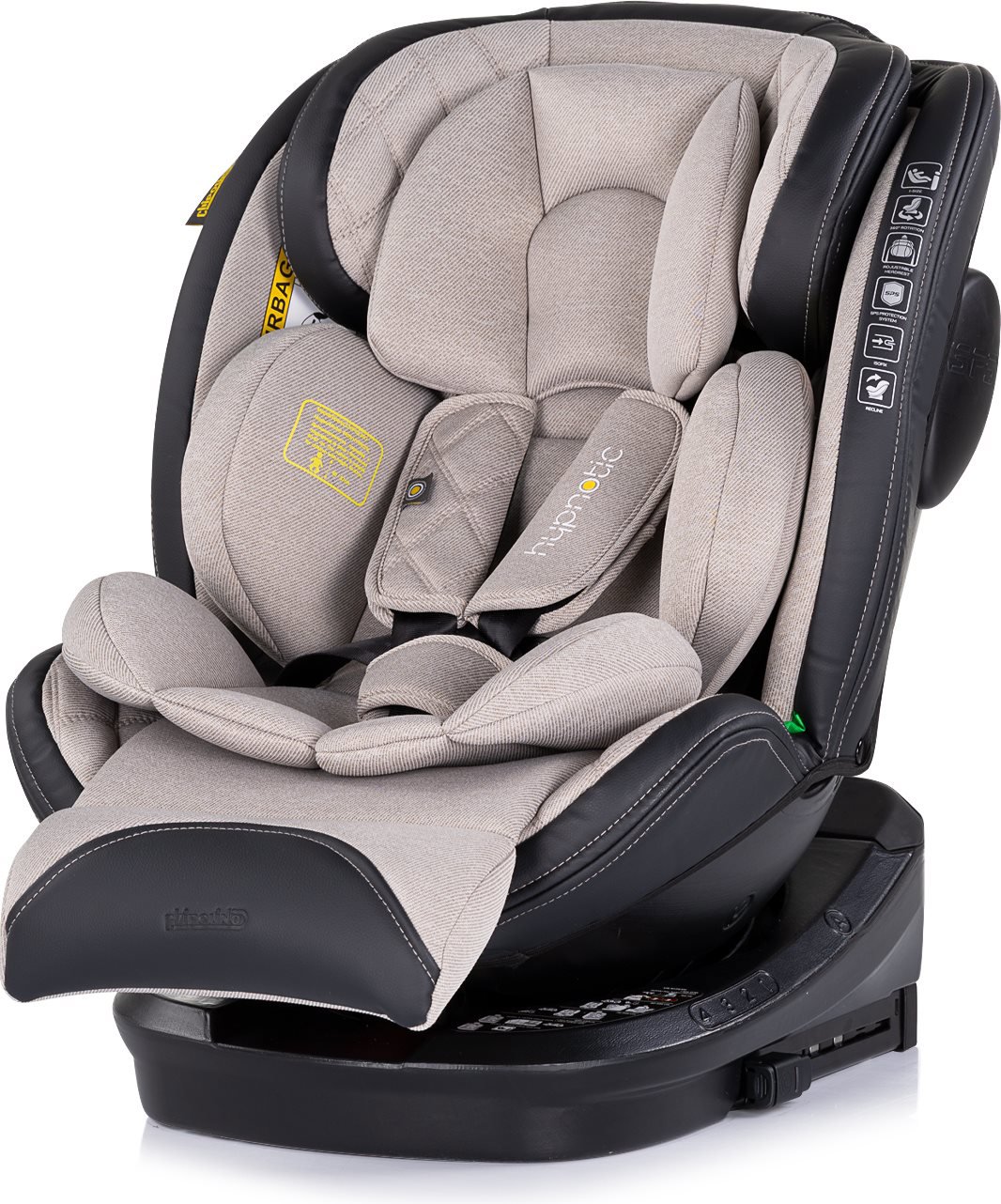 CHIPOLINO Hypnotic i-Size 40 - 150 cm Isofix 360, tiramisu