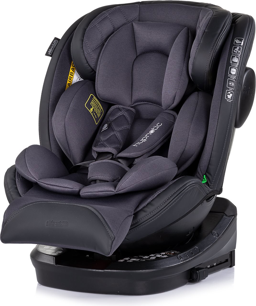 CHIPOLINO Hypnotic i-Size 40 - 150 cm Isofix 360, anthracite